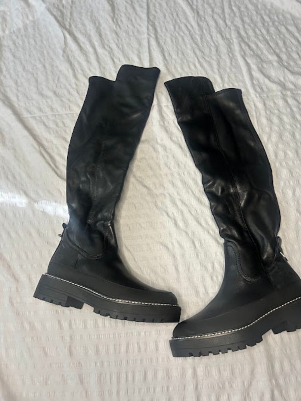 New Sam Edelman black chunky Knee high boots size 7